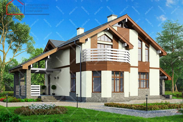 Рендер 40-08 14,64х13,01 м, площадью 210.2 м2. Цена строительства дома по проекту 40-08 от 6 306 000 рублей