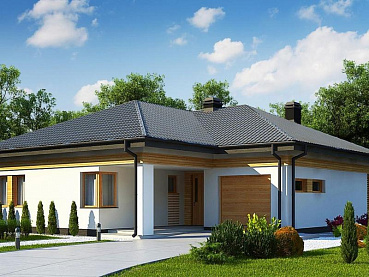 Рендер Z204 GP 15.11х14.22 м, площадью 204.1 м2. Цена строительства дома по проекту Z204 GP от 6 123 000 рублей