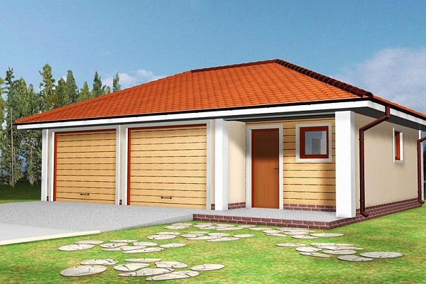Проект гаража Zg1 56,2 м2 - проектирование и строительство домов в Екатеринбурге