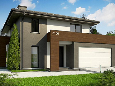 Рендер Z156-A х11.82 м, площадью 201.67 м2. Цена строительства дома по проекту Z156-A от 6 050 100 рублей
