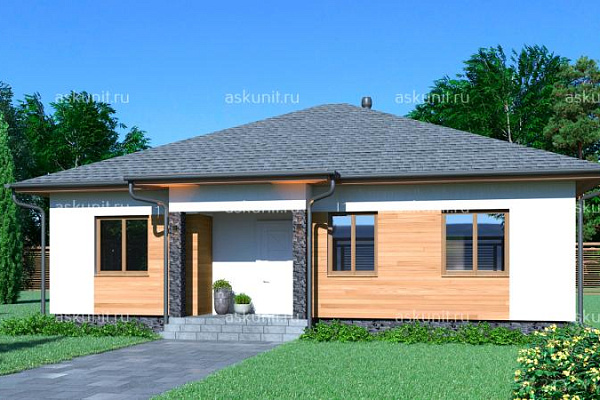 Проект одноэтажного дома с отдельно стоящей баней - проектирование и строительство домов в Екатеринбурге