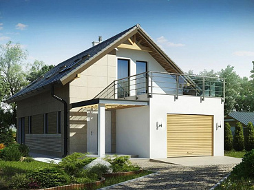 Рендер Z299 15.65х7.55 м, площадью 192.74 м2. Цена строительства дома по проекту Z299 от 5 782 200 рублей