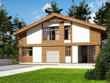 Рендер Zp4 7х11.7 м, площадью 94.9 м2. Цена строительства дома по проекту Zp4 от 2 847 000 рублей