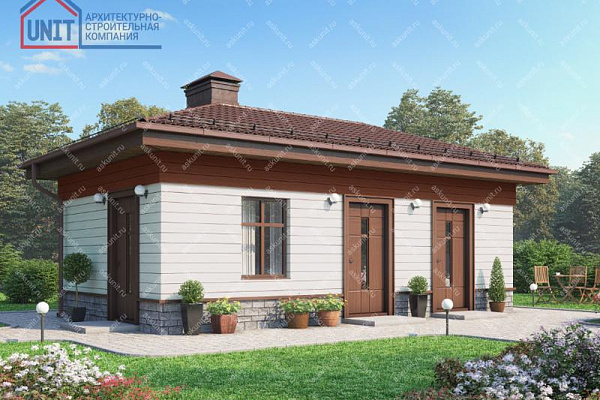 Проект одноэтажного хоз.блока 62-79 28,1 м2 - проектирование и строительство домов в Екатеринбурге