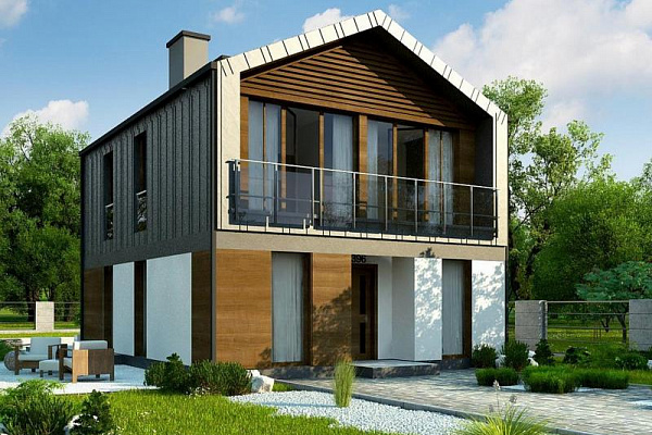 Рендер Z396 10.51х8.21 м, площадью 144.1 м2. Цена строительства дома по проекту Z396 от 4 323 000 рублей