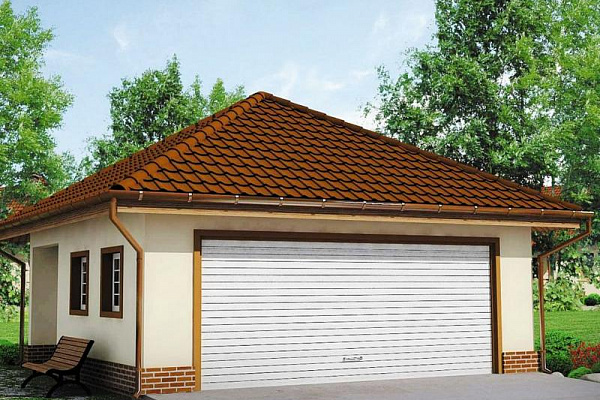 Проект гаража Zg15 38,8 м2 - проектирование и строительство домов в Екатеринбурге