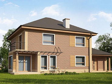 Рендер Zx 12 k 10.91х16.81 м, площадью 213.4 м2. Цена строительства дома по проекту Zx 12 k от 6 402 000 рублей