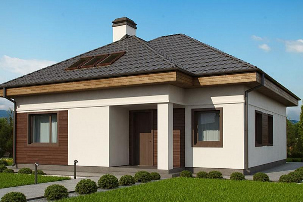 Рендер Z64 a 11.04х10.74 м, площадью 169.8 м2. Цена строительства дома по проекту Z64 a от 5 094 000 рублей
