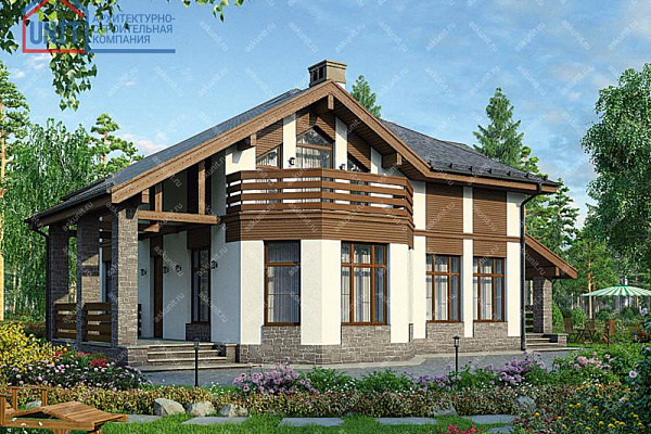 Рендер 40-16 10,64х13,01 м, площадью 208.2. Цена строительства дома по проекту 40-16 от 6 246 000 рублей