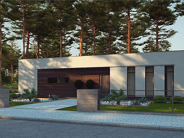 Рендер Zx 80 11.09х21.53 м, площадью 106.5 м2. Цена строительства дома по проекту Zx 80 от 3 195 000 рублей