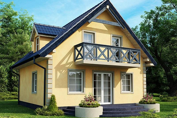 Рендер Z1 15.01х8.61 м, площадью 136.6 м2. Цена строительства дома по проекту Z1 от 4 098 000 рублей