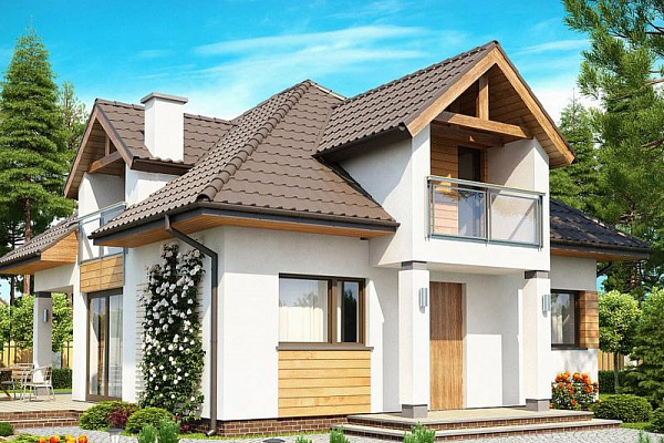 Рендер Z145 10.14х8.94 м, площадью 138.1 м2. Цена строительства дома по проекту Z145 от 4 143 000 рублей